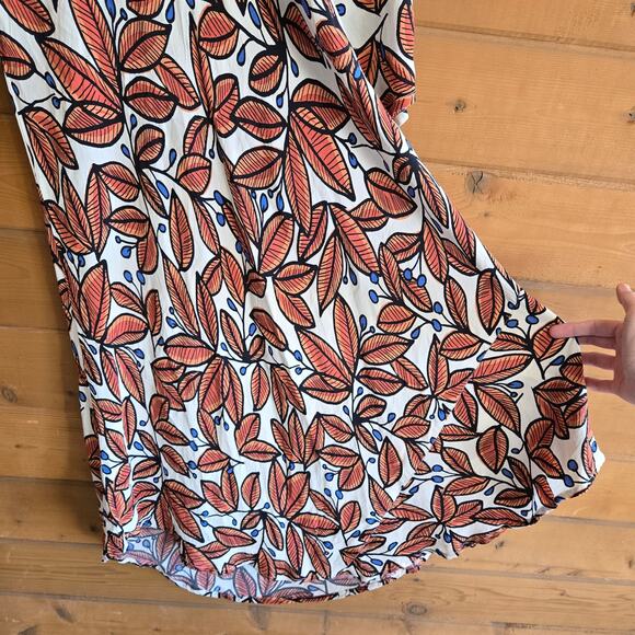 Masai Nora Dress Midi Floral Leaf Whitecap Vneck Half Sleeve Round Hem Cottage - Picture 5 of 6